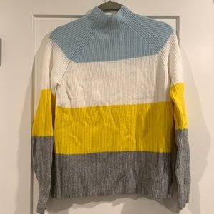 Halogen striped women’s mock neck sweater